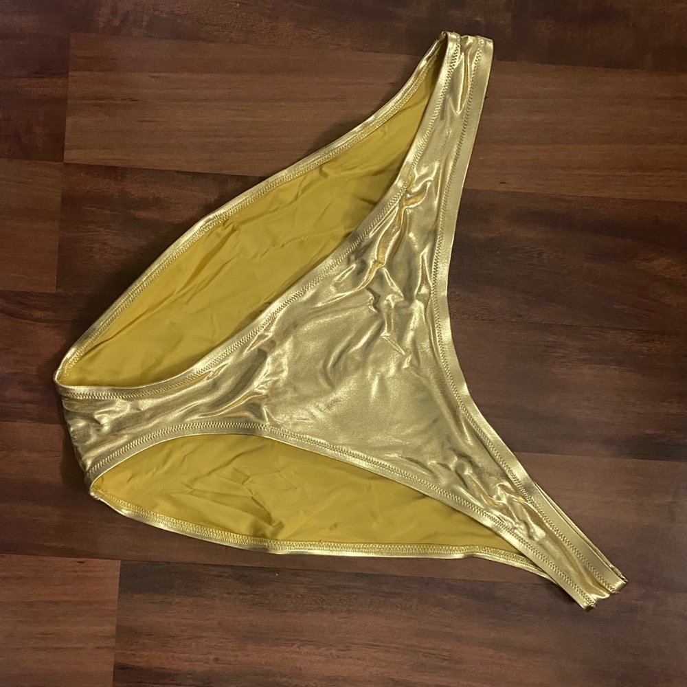 Skims gold bikini swim bottoms nwt 3X